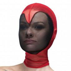 Маска для обличчя Feral Feelings Hearts Mask сітка повністю закрита червоно-чорна — Keks-Hub