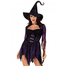 Костюм відьми Leg Avenue Mystical Witch XL, сукня, капелюх — Keks-Hub
