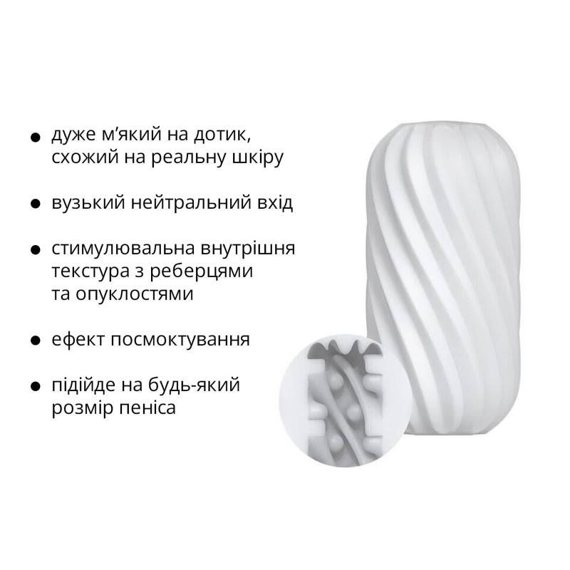 Текстура внутрішньої поверхні мастурбатора Otouch Whirlpool, що забезпечує приємні відчуття