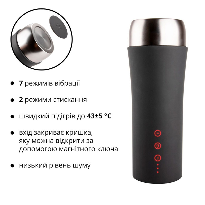 Мастурбатор Otouch INSCUP 2, вид збоку з демонстрацією ергономічної форми