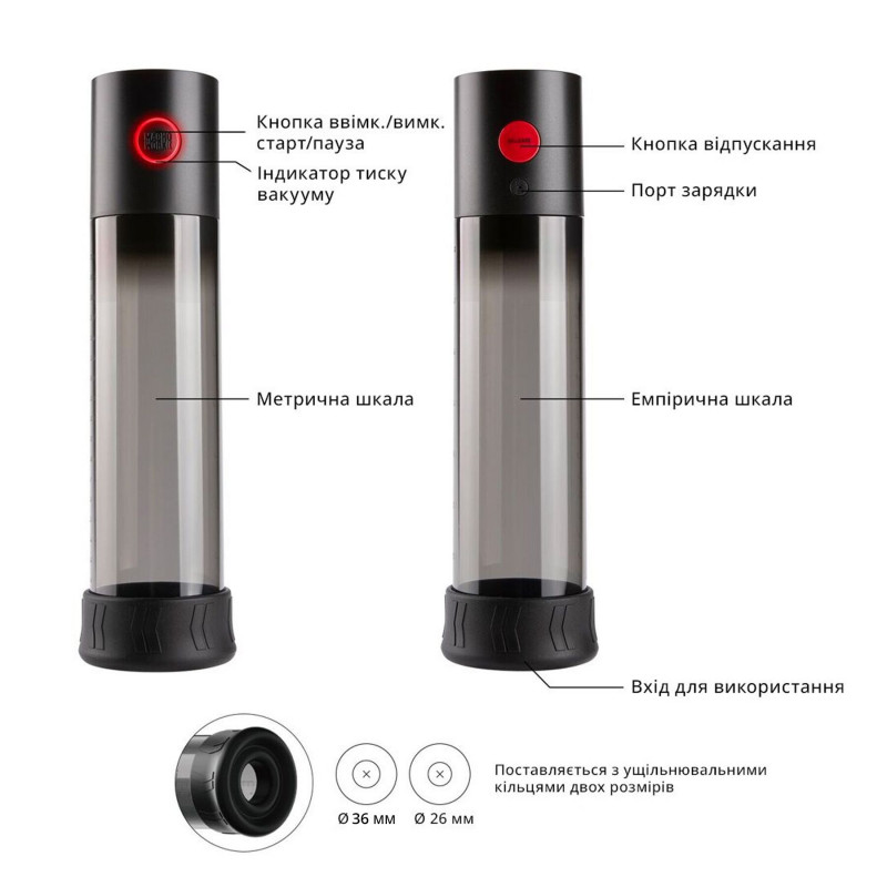 Otouch MACHO WORK: комплект вакуумної помпи, включаючи 2 кільця різного діаметру