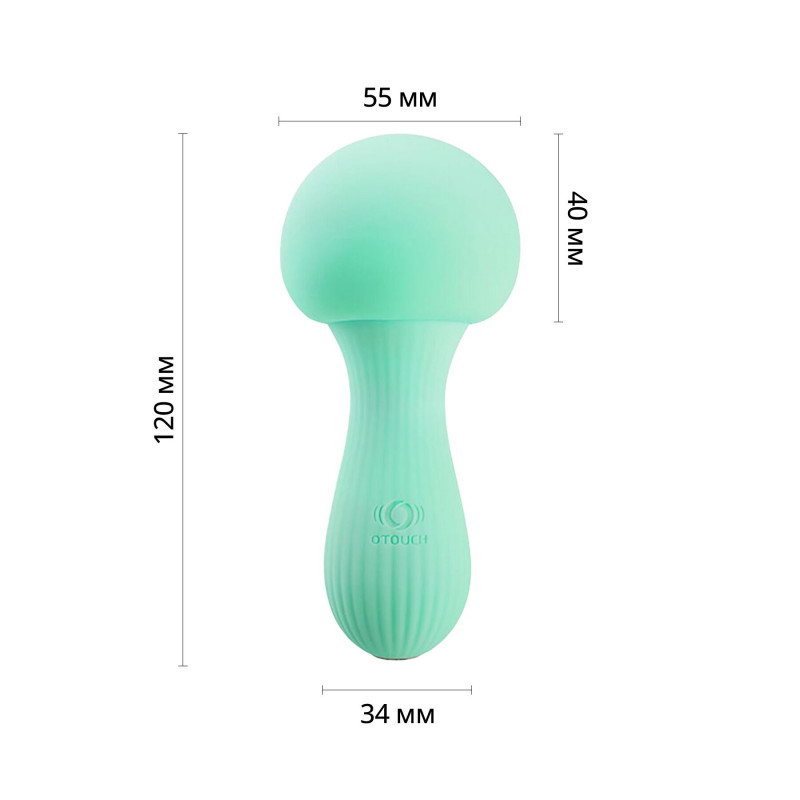 Вібромасажер Otouch MUSHROOM Teal збоку, демонструє ергономічний дизайн