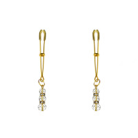 Тонкі затискачі для сосків Feral Feelings з підвіскою, золото/прозорий