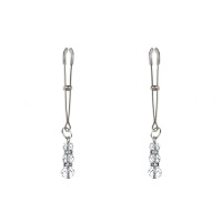 Зажимы для сосков тонкие с подвеской Feral Feelings, серебро/прозрачный