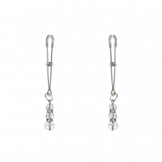 Затискачі для сосків Feral Feelings Thin Nipple Clamps з підвіскою, срібні/прозорі — Keks-Hub