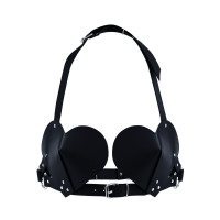 Ліф Серце Feral Feelings Hearts Bra Black натуральна шкіра