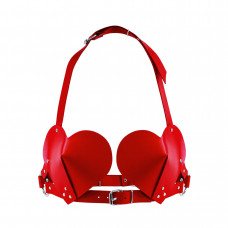 Ліф Feral Feelings Hearts Bra Red, натуральна шкіра — Keks-Hub