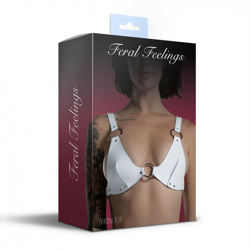 Білий ліф Feral Feelings Bikini Top з натуральної шкіри в упаковці Feral Feelings