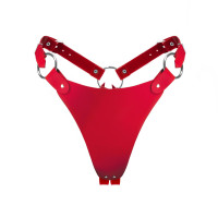 Трусики String Bikini Red Feral Feelings шкіряні