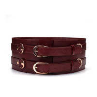 Пояс для бондажу шкіряний Liebe Seele Wine Red Waist Cuff, M Size