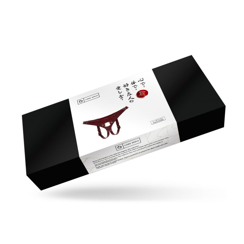 Жіночі шкіряні трусики для страпона Liebe Seele Wine Red, універсальність та стиль