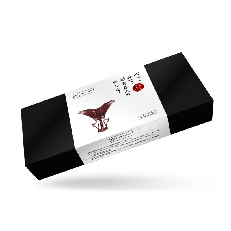 Застібки та елементи дизайну шкіряних трусиків Liebe Seele Wine Red, крупний план