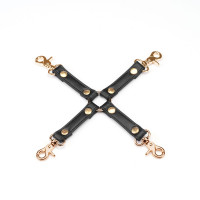 Фіксатор-хрестовина Liebe Seele Hogtie Organosilicon, екошкіра, чорний