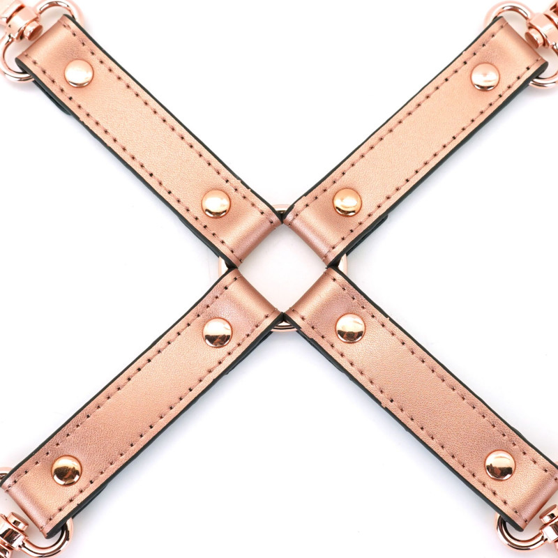 Текстура натуральної шкіри хрестовини Liebe Seele Rose Gold Memory Hog Tie, колір рожевого золота