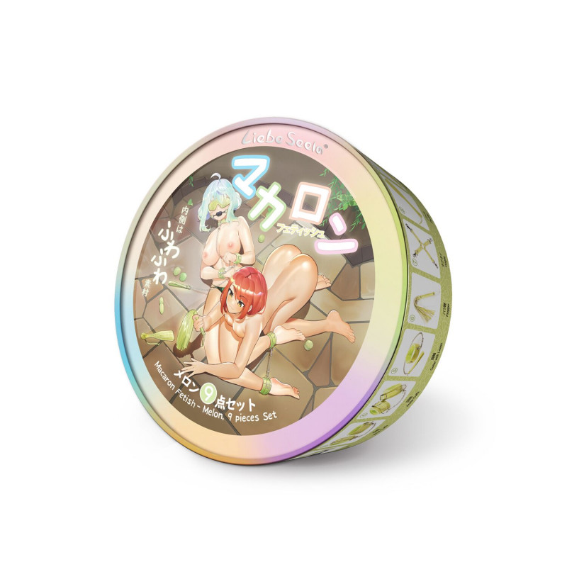 Усі 9 предметів БДСМ-набору Liebe Seele Macaron, вигляд зверху