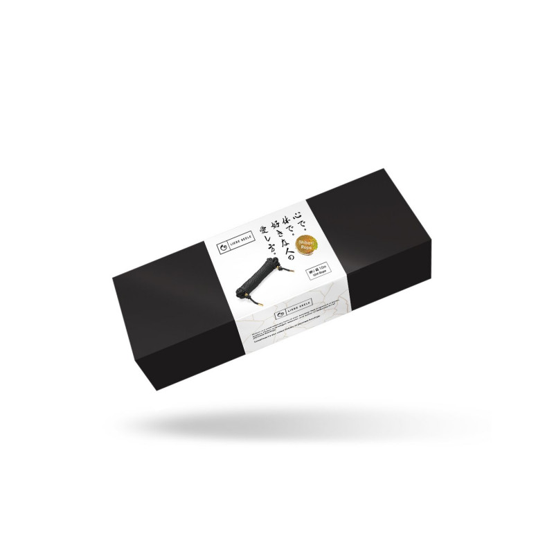 Мотузка для шибарі Liebe Seele Shibari 10M Black - упаковка та текстура