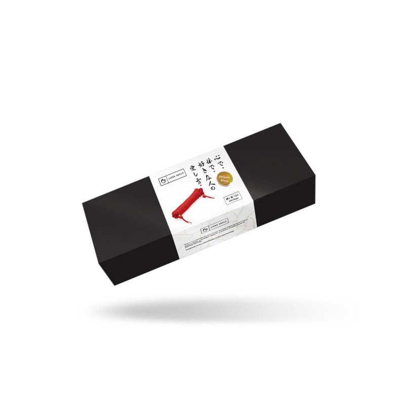 Упаковка мотузки для шибарі Liebe Seele Shibari 10M Червона, вид збоку