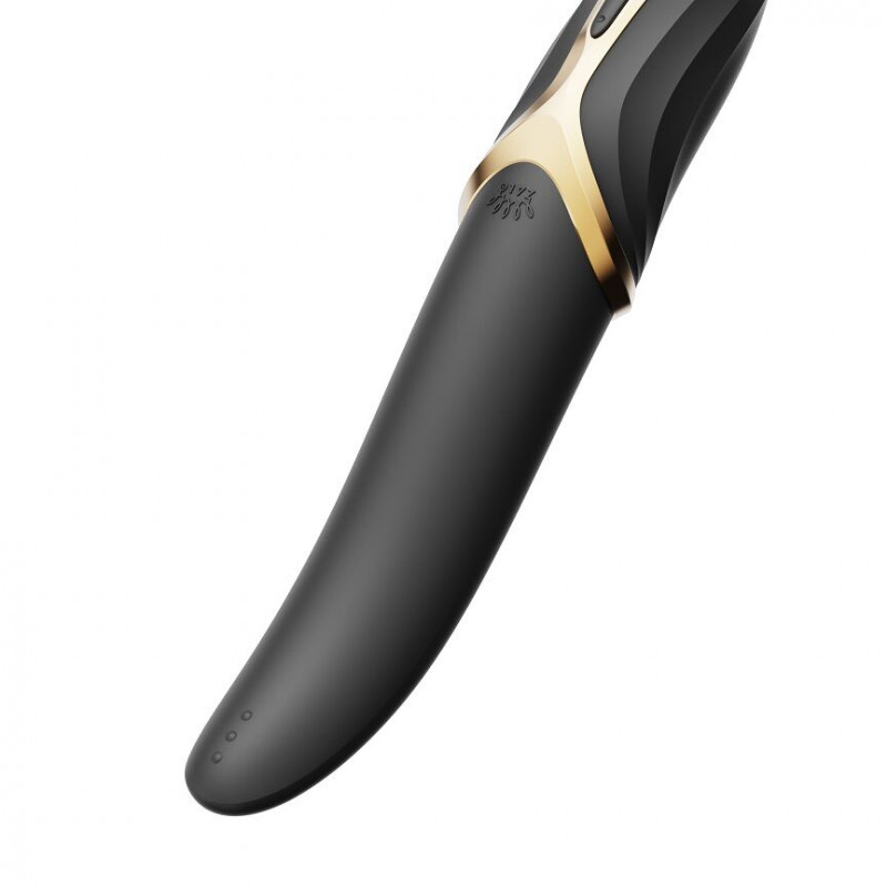 Вібратор Zalo EVE Obsidian Black, імітація язичка крупним планом