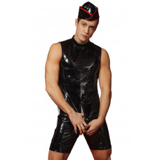 Чоловічий лакований комбідрес D&A XL з лампасами відкриті сідниці — Keks-Hub