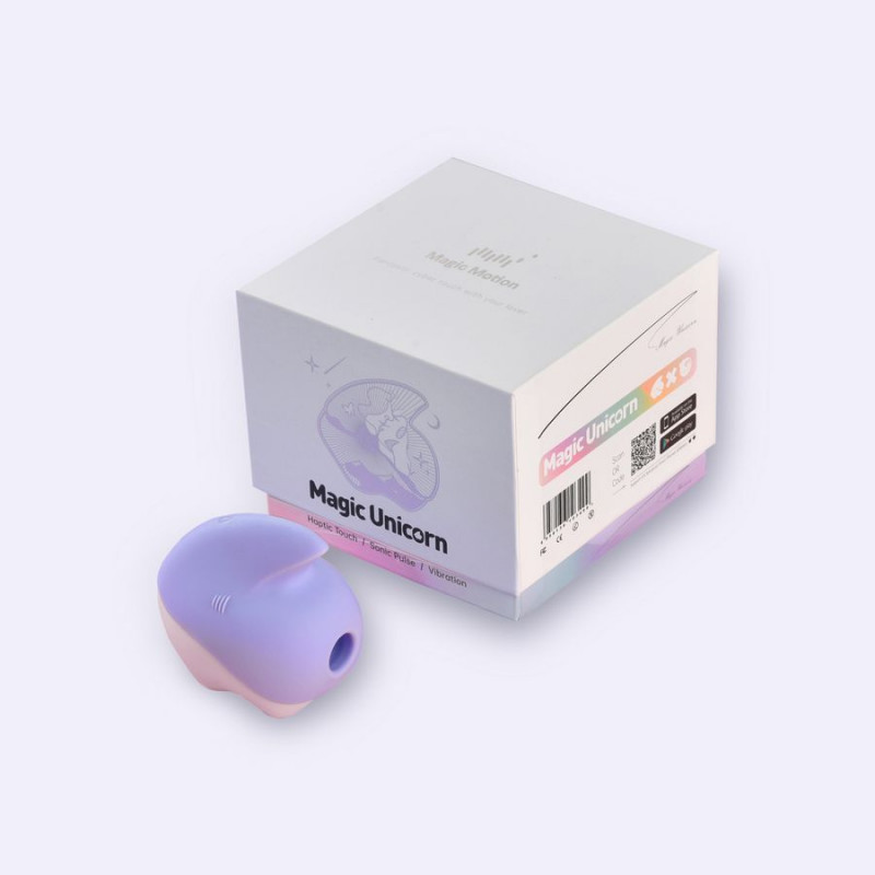 Вакуумний кліторальний стимулятор Magic Motion Unicorn Purple, вид ззаду, ремінець для кріплення