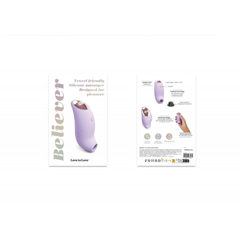 Вакуумний стимулятор Love To Love BELIEVER VIVA MAUVE в руці