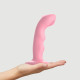 Текстура насадки для страпона Strap-On-Me TAPPING DILDO WAVE – CORAL PINK, крупним планом, хвилястий дизайн