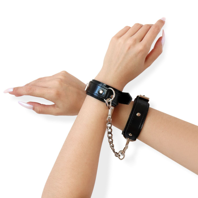 Набір BDSM Art of Sex Emoji: наручники, крупний план, деталі кріплення та застібки