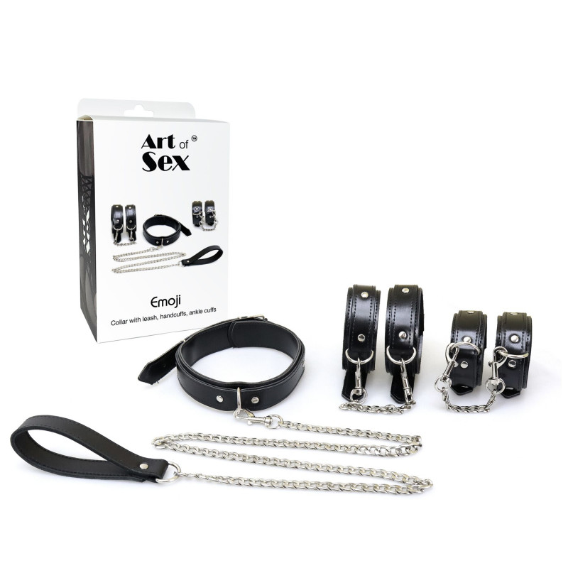 Розпаковка набору BDSM аксесуарів Art of Sex Emoji: презентація комплекту в упаковці