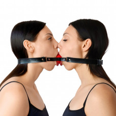 Подвійний кляп Art of Sex Twins, натуральна шкіра — Keks-Hub