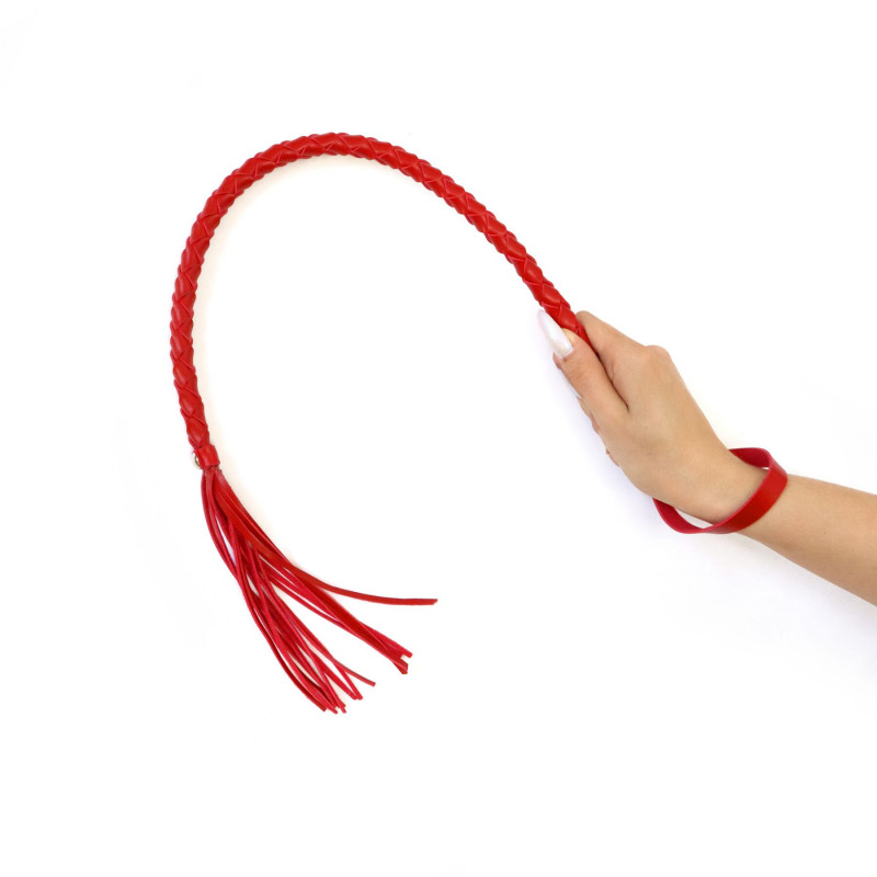 Батіг Art of Sex Mistress з екошкіри, вид збоку, червоний