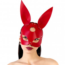 Шкіряна маска Зайчика Art of Sex - Bunny mask, Червона — Keks-Hub
