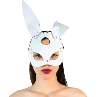Шкіряна маска Зайчика Art of Sex - Bunny mask, Біла