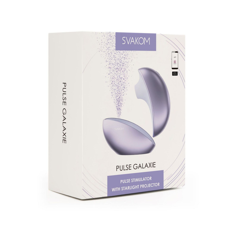 Стильний вигляд вакуумного кліторального смарт-стимулятора Svakom Pulse Galaxie Metal Lilac, рожевий, у дії