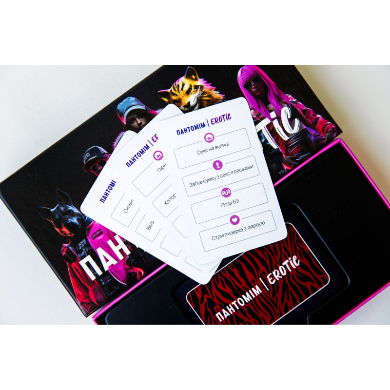 Еротична гра Пантомім Erotic (UA) Asgard Games - елементи упаковки, бірки