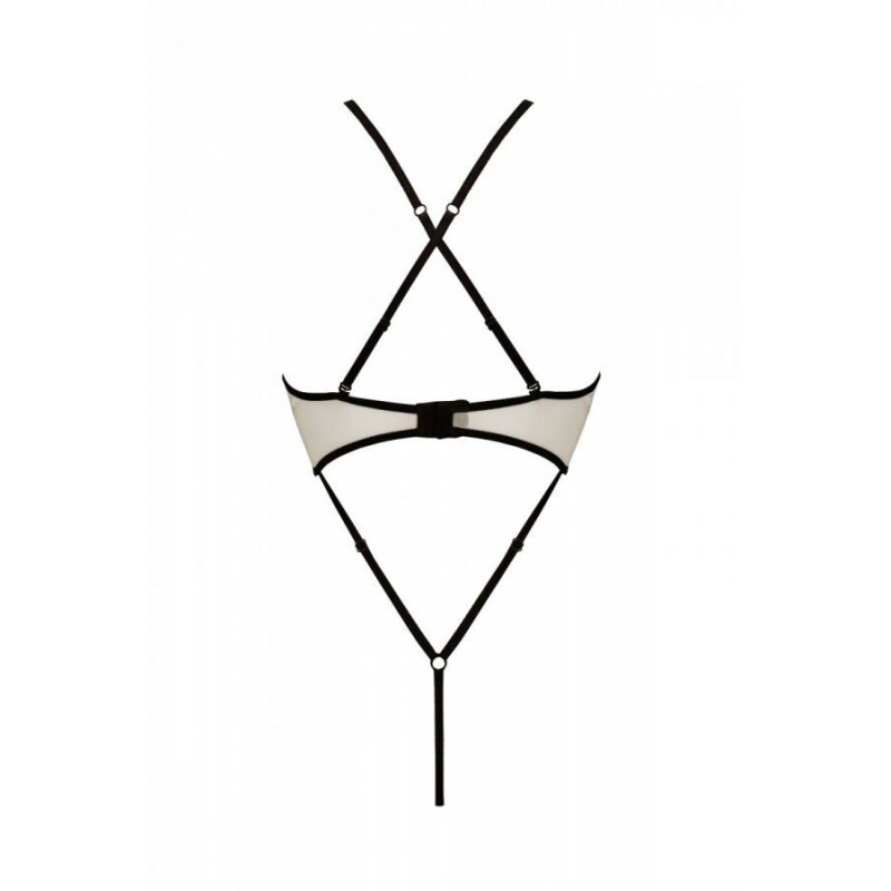 Боді Passion CHIKA BODY L/XL, колір крем, текстура тканини, делікатне мереживо