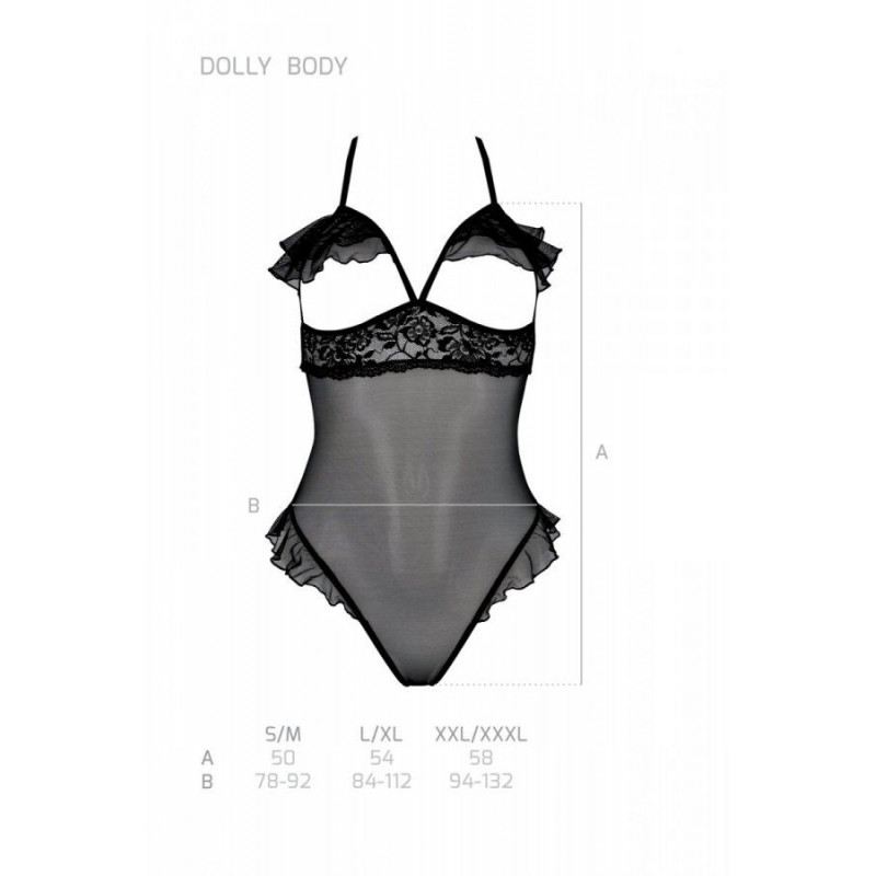 Упаковка еротичного боді Passion DOLLY BODY XXL/XXXL black - стильний дизайн