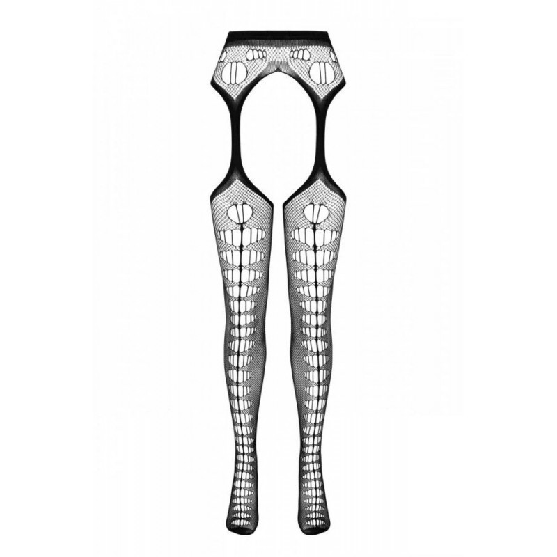 Текстура еротичних колготок-бодістокінг Passion ECO S008 black, мереживний візерунок
