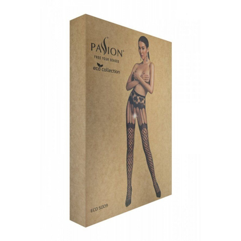 Деталі червоних колготок-бодістокінг Passion ECO S009 red - безшовні, щільні, зручні