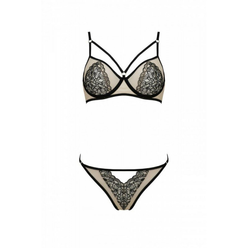 Комплект білизни Passion LORINA SET S/M бежевий - упаковка