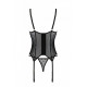 Деталі дизайну корсету Passion MARINA CORSET, S/M, black: відкриті чашки та оздоблення