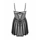 Еротичний комплект Obsessive Chemeris babydoll & thong XS/S: деталі оздоблення мереживом