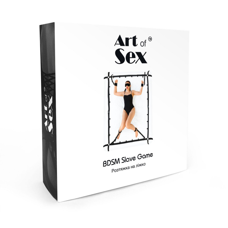 Розтяжка для ліжка Art of Sex BDSM Slave Game, приклад використання