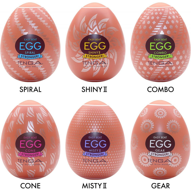 Детальний вигляд одного мастурбатора-яйця Tenga Egg Hard Boiled II Pack з опуклою текстурою
