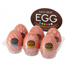 Набір мастурбаторів-яєць Tenga Egg Hard Boiled II Pack (6 яєць), щільний TPE, опукла текстура — Keks-Hub