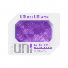 Унісекс-стимулятор Tenga UNI Amethyst, фіолетовий, рельєфний квадрат — Keks-Hub
