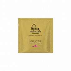 Пробник масажної олії Bijoux Indiscrets Light my Fire – Wild Strawberry & Honey (2 мл) — Keks-Hub