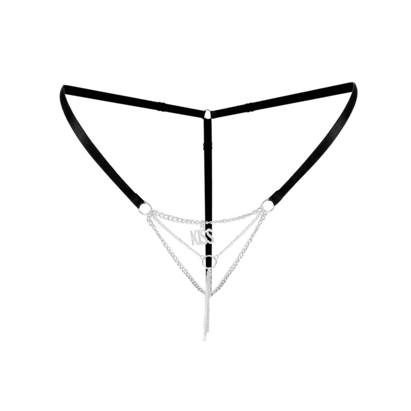 Текстура тканини чорних трусиків Art of Sex KISS panties XS-M, що підкреслює їхню м'якість та вишуканість