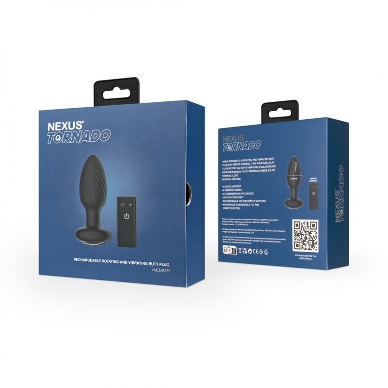 Анальна пробка Nexus TORNADO Medium в дії, демонстрація розміру та форми