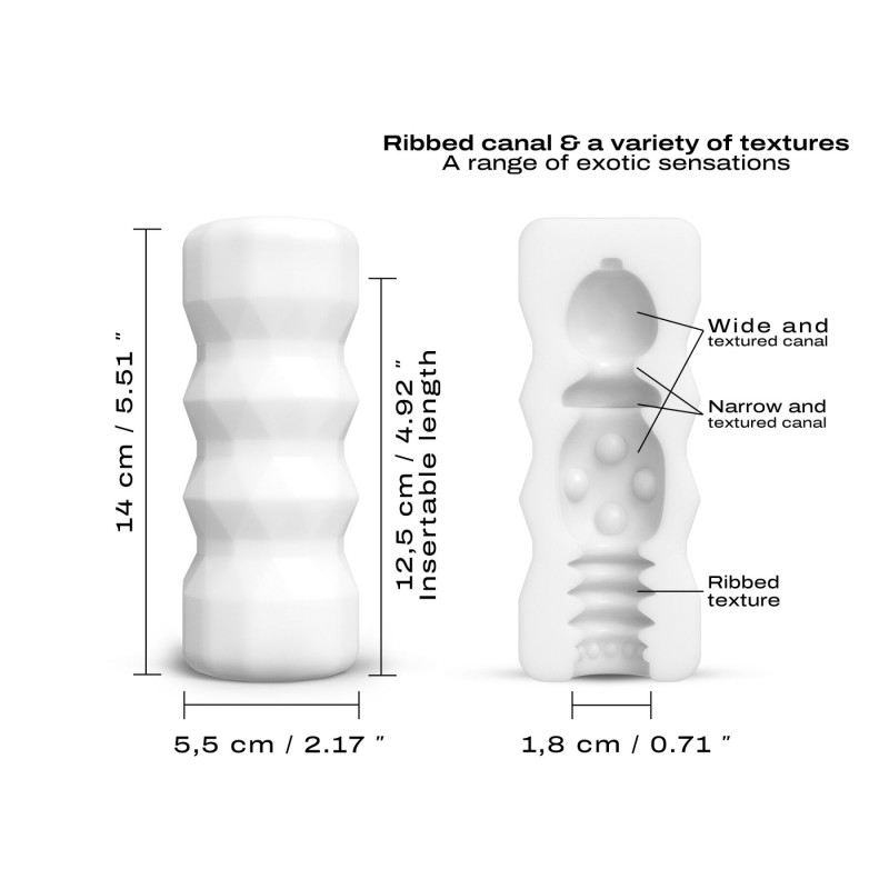 Мастурбатор Dorcel Cup Exotic, вигляд збоку, демонстрація форми