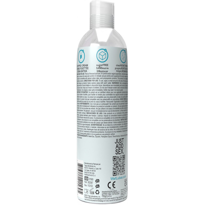 Упаковка лубриканта Wet Oral Play Whipped Cream: пляшка з дозатором, 118 мл